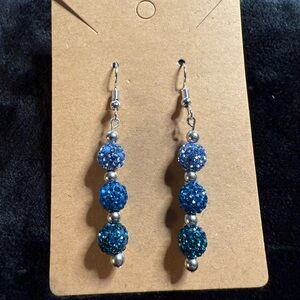 Blue Ombre Crystal Drop Earrings - Women Jewelry